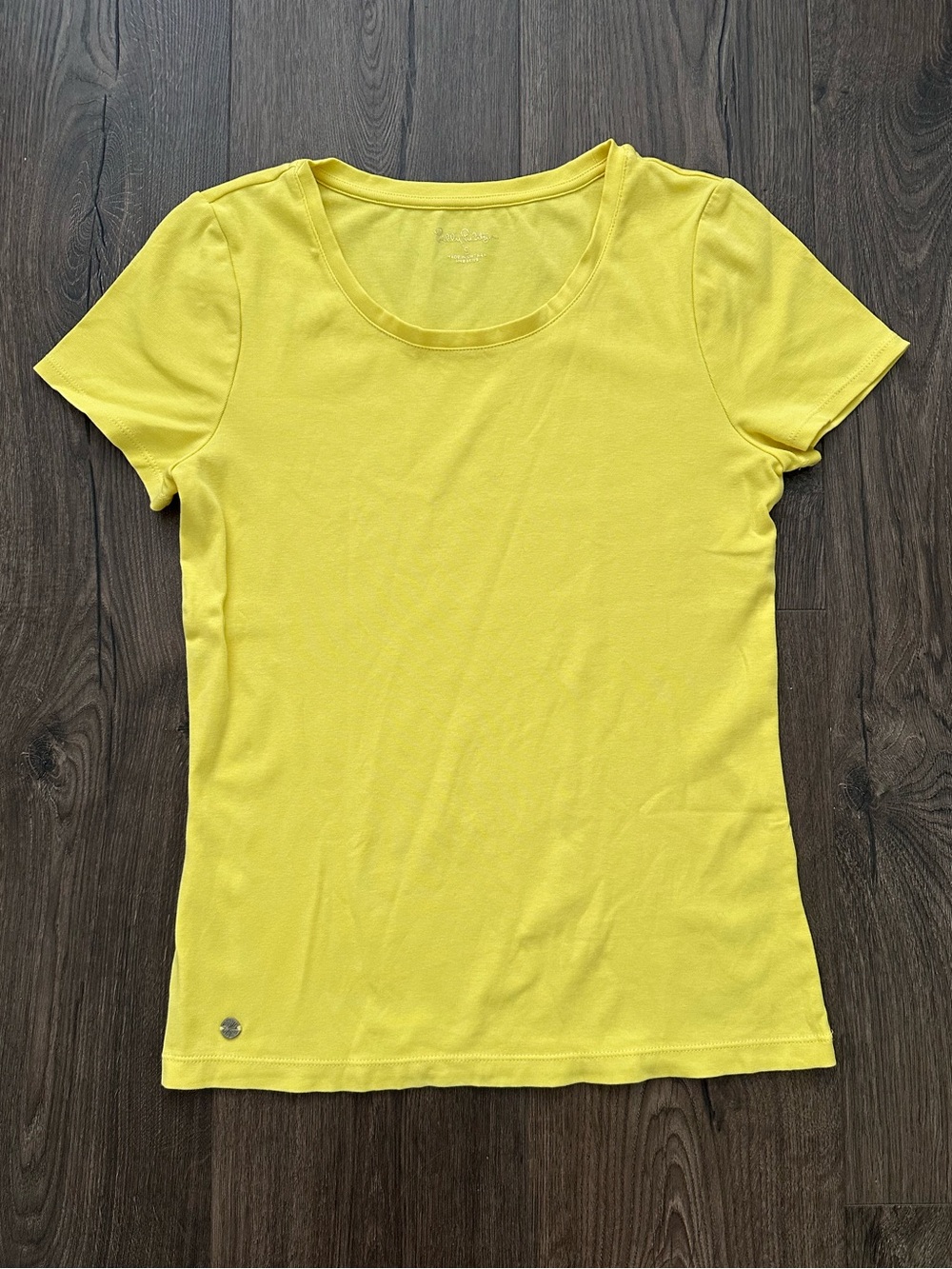 Lilly Pulitzer Hailee Crewneck Short Sleeve Tee - Lillys Lemon - Picture 2 of 7